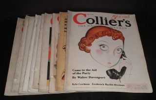 Lqqk 10 Vintage 1930s/40s Colliers/ Liberty Ads,  News,  Illustrated Fiction,  Etc.