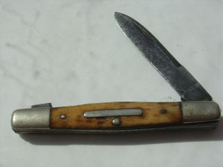 Vintage Cattaraugus Cutlery Little Valley Ny Junker Pocket Knife Missing 2blades