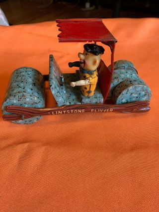 Vintage Marx Fred Flintstone Flivver Tin Litho Friction Toy 1963 Japan
