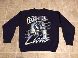 Vintage Penn State Nittany Lions Navy Blue Crewneck Sweatshirt Savvy Mens Large
