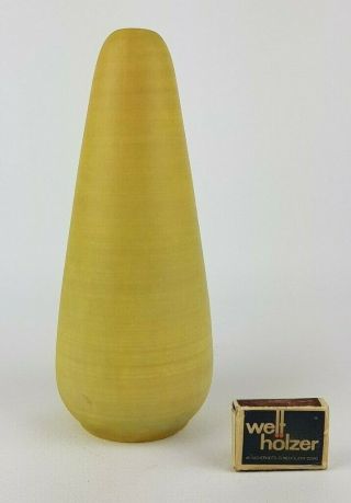 Vintage 1950 - 60 ' s VILLEROY AND BOCH Yellow Vase West German Pottery Fat Lava Era 2