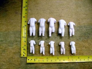 10 X Excavated Vintage Bisque Doll Body Torso Hertwig Age 1890 Altered Art 12739