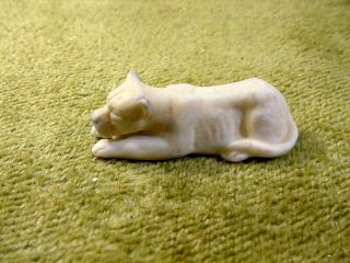 Excavated Vintage Faded Painted Dog Fève Ancient Length 1.  4 Inch Age 1890 11294