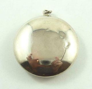 Vintage Sterling Silver Pill Box Pendant c.  1910 - 20 ' s 3