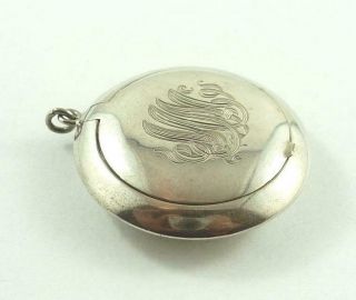 Vintage Sterling Silver Pill Box Pendant c.  1910 - 20 ' s 4