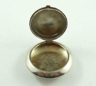 Vintage Sterling Silver Pill Box Pendant c.  1910 - 20 ' s 6
