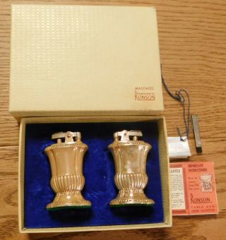 Vintage Ronson Mayfairs Table Cigarette Lighters,  Boxed & Instructions