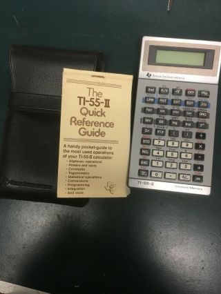 Vintage Texas Instruments Ti - 55 - Ii Constant Memory Calculator With Case