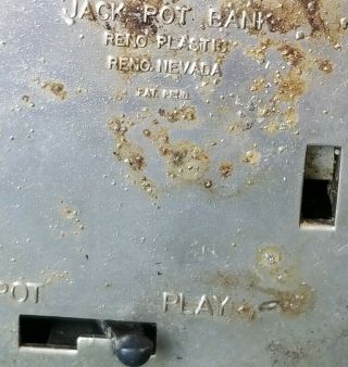 Vintage Cast Iron Bank Slot Machine Jack Pot Las Vegas Nevada 4
