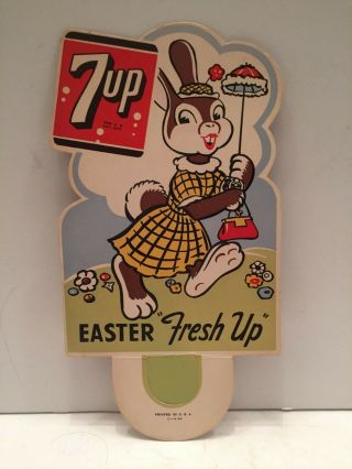 Vintage 7up Easter Bunny Rabbit Bottle Topper 1940 