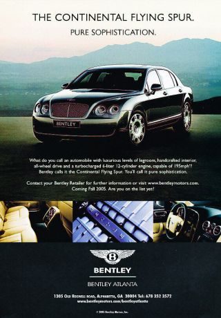 2006 Bentley Flying Spur - Atlanta - Classic Vintage Advertisement Ad D10