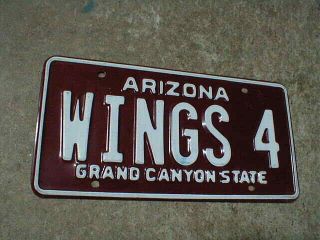 Vtg Arizona Vanity License Plate Wings 4,  Paul Mccartney,  Beatles,  Chicken Wings