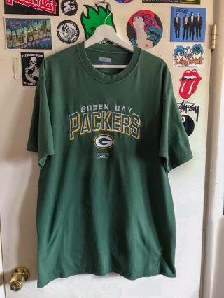 Vintage Green Bay Packers T Shirt Adult Large Green With Embroidered Logo