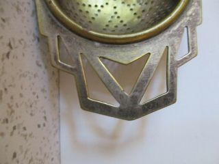 VINTAGE ART DECO BRASS TEA STRAINER,  VERY GOOD QUALITY STRAINER,  READY TO USE 3