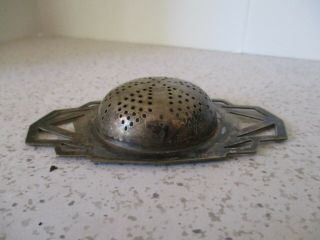 VINTAGE ART DECO BRASS TEA STRAINER,  VERY GOOD QUALITY STRAINER,  READY TO USE 5