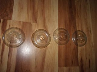 4 Clear Glass Ball Mason Jar Lid Covers For Wire Bale Jars Regular Vintage?