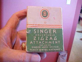 Vtg Singer Sewing Machine Attachment Adjustable Zigzag For Lock - Stitch Machine