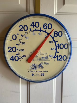 Vintage Cenex Land O Lakes Seed Round Thermometer Sign