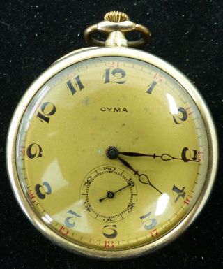 Antique Cyma Gold Filled Pocket Watch