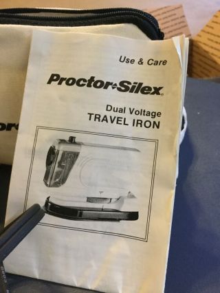 Vintage Proctor - Silex I - 2565A Mini Dual Voltage White Steam Travel Iron W Case 6
