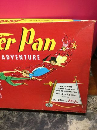 Vintage Transogram 1953 Walt Disney’s Peter Pan Game Of Adventure Travel Game 3