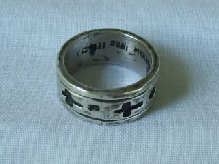 Vintage Sterling Silver Taxco Mexico Cross Eternity Band Sz 6.  5 Wt 8.  2g