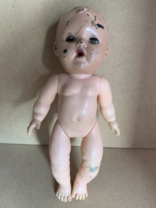 Vintage Hard & Soft Plastic Doll Baby Halloween Creepy Scary Decoration Prop
