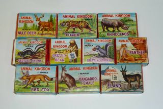 2 Vintage 1960s Marx Animal Kingdom,  10 Figures In Boxes,