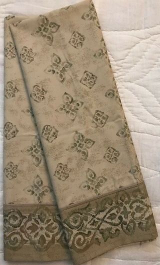 Two (2) Vintage Nos Croscill Trellis King Size Pillowcases Ivory Pale Green