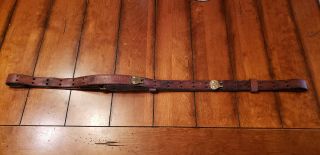 Vintage 1 " Military Style Brown Leather Rifle Sling
