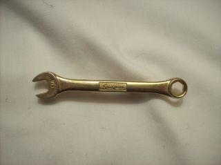 Vintage Snap - On Tools Gold Tone Box Wrench Tie Clasp Money Clip Advertising 2