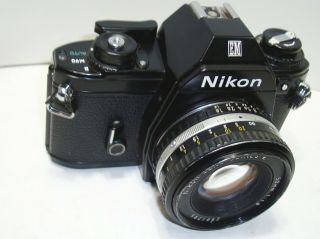 Vintage Nikon EM SLR 35mm Film Camera w/ Series E 50mm f/1.  8 Lens 3