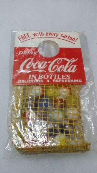Vintage Bag Of Marbles Coca - Cola Advertising Promo