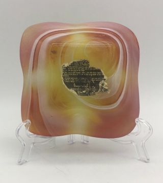 Vintage IMPERIAL Glass RED Slag Ashtray,  End O ' Day,  Square 5