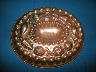 Vintage Copper And Tin Jello Mold Fruits And Vegetables Design