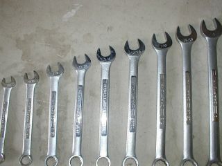 Vintage CRAFTSMAN USA 13 Piece Wrench Set 12 Pt SAE Combination 1 inch V 44705 3