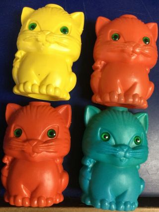Vintage Blow Mold 4 Cat Kitten String Lights Outdoor Camping Trailer Party Decor