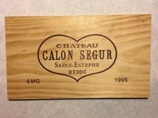 1 Rare Wine Wood Panel Chateau Calon Segur Vintage Crate Box Side 4/18 625