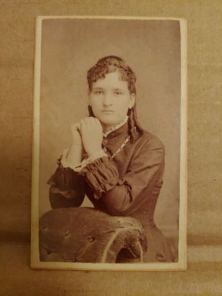 Vintage Cdv Photo Valley Falls Kansas Shellabarger Woman