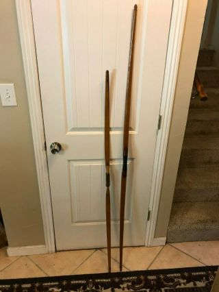 2 - Vintage Long Bows Wooden Longbows No Brand Names Hunting Arrow Archery