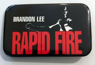Brandon Lee Rapid Fire (1992) Vintage Action Movie Promotional Button 2.  75 "