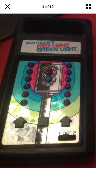 Vintage Hard To Find Hand Held Game,  Funtronics Red Light Green Light,