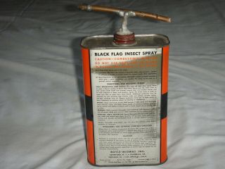 Vintage Black Flag Insect Spray Can Tin with DDT Rare Quart Size Los Angeles,  CA 4