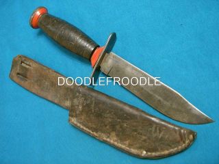 Vintage Schrade Walden Ny Usa H15 " Bowie Hunter " Skinning Survival Knife Sheath