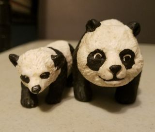 Vintage Imperial Rubber Panda Bear Figurines Set Of 2