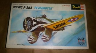 Vintage (1971) Revell,  Boeing P - 26a Peashooter.  Scale 1/72 With Extra Decals.