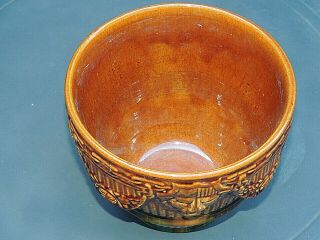 Vintage Art Pottery Blended Glaze JARDINIERE Planters Pot w/ Raised Lions Heads 4