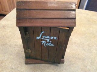 Vintage Wood Leave A Note Box With Door Message Station House Decor