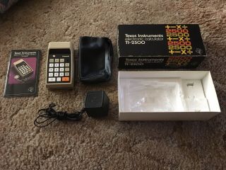 Vintage Texas Instruments Ti - 2500 Calculator W/ Box & Adapter