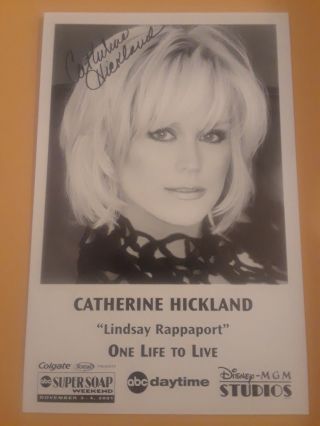 Rare Vintage Collectible Catherine Hickland One Life To Live 2001 Autograph